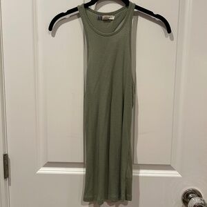 Roxy Green Ribbed Flowy Tank Top